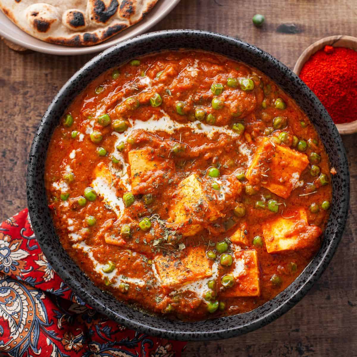 Matar Paneer – Classic North Indian Cottage Cheese and Green Peas Curry